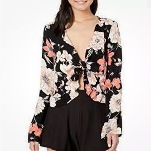Roxy cropped floral tie top, XS